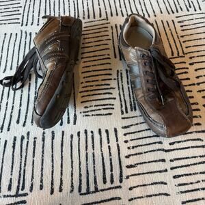 Men's Brown Leather Sneakers 12